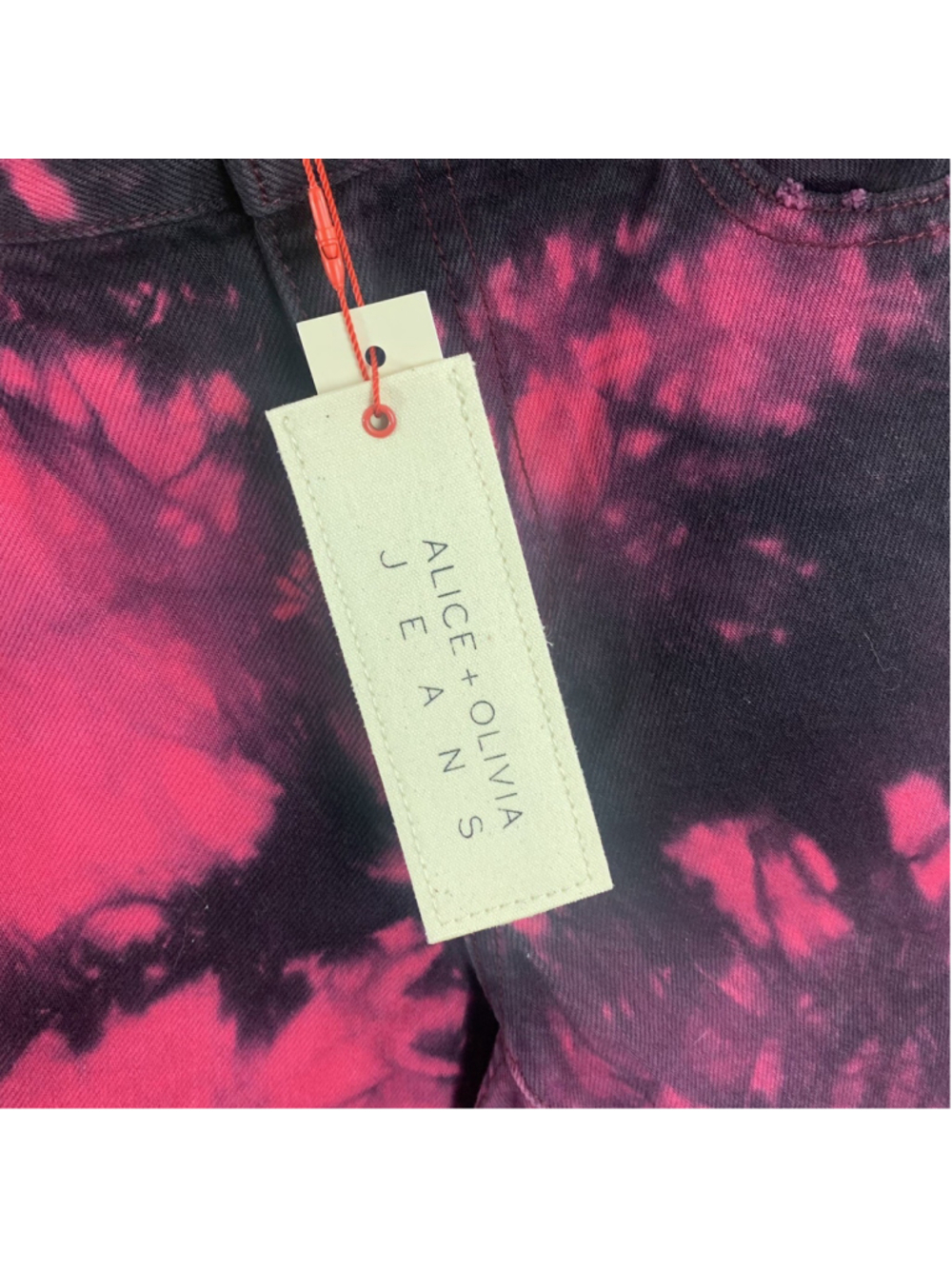 NEW Alice Olivia GENEVIEVE TIE DYE DISTRESSED BAGGY JEANS Size 25 - Picture 11 of 11